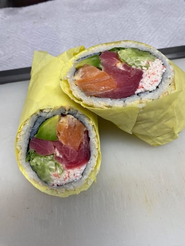 Salmon & Tuna Burrito.