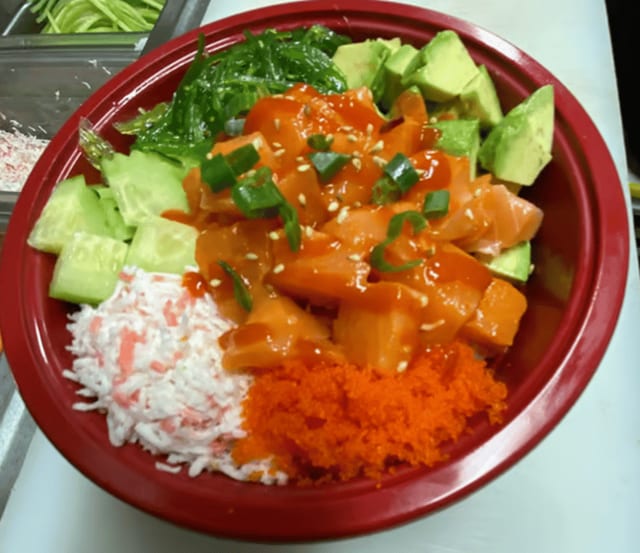 Spicy Salmon Poke Bowl.